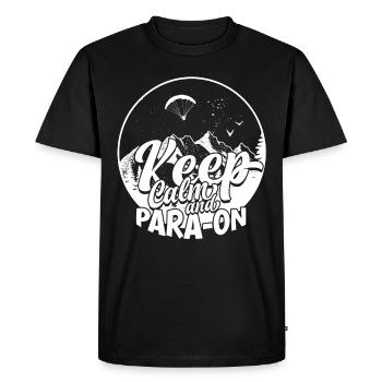 Paramotoring Paramotor Keep Calm And Para On - Men's Premium Organic T-Shirt - black - Front - Nico (187cm)
