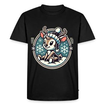 Adorable design vintage Noël - T-shirt Premium bio Homme - noir - Devant - Nico (187cm)