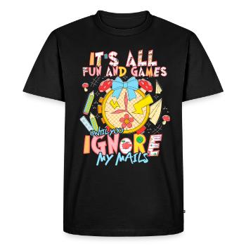 Secretary for Attendance - Men's Premium Organic T-Shirt - black - Front - Nico (187cm)