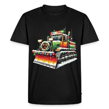 Véhicule de déneigement de Noël d’hiver - T-shirt Premium bio Homme - noir - Devant - Nico (187cm)