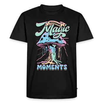 Cueilleurs de champignons Producteurs de champignons Champignons Moments magiques - T-shirt Premium bio Homme - noir - Devant - Nico (187cm)