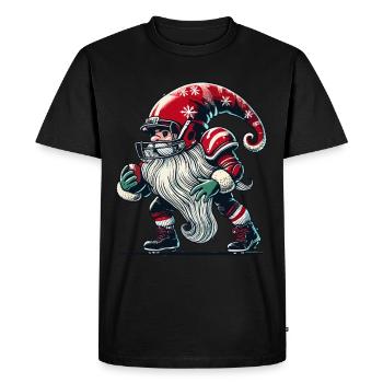 Christmas Football Gnome Dwarf Elf Gnome Gnome - Men's Premium Organic T-Shirt - black - Front - Nico (187cm)