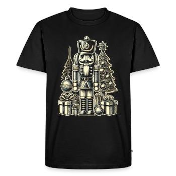 Christmas Nutcracker with Christmas Tree - Men's Premium Organic T-Shirt - black - Front - Nico (187cm)
