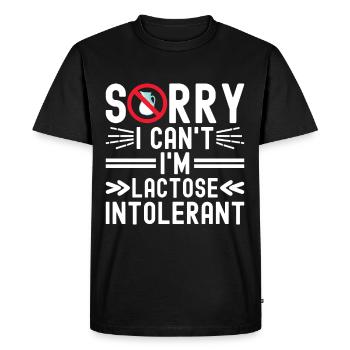 Lactose intolerance Lactose intolerant - Men's Premium Organic T-Shirt - black - Front - Nico (187cm)