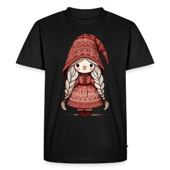 Noël Gnome Femme Gnome Festif Fille - T-shirt Premium bio Homme - noir - Devant - Nico (187cm)