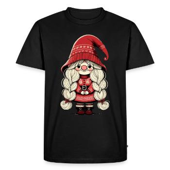 Christmas Gnome Gnome Girl - Men's Premium Organic T-Shirt - black - Front - Nico (187cm)