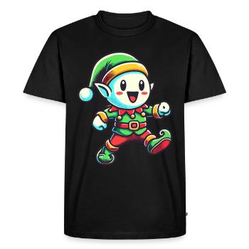 Merry Christmas gnome for festive mood - Men's Premium Organic T-Shirt - black - Front - Nico (187cm)