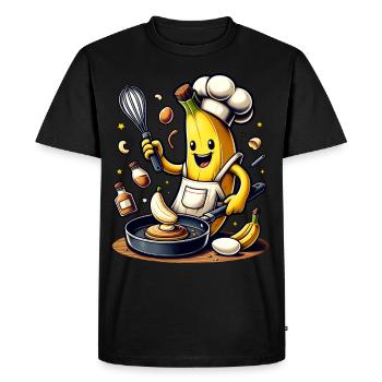 Plantain amusant avec poêle et fouet - T-shirt Premium bio Homme - noir - Devant - Nico (187cm)