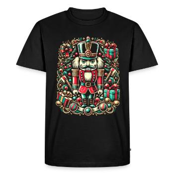 Nutcracker Christmas Festive Colorful - Men's Premium Organic T-Shirt - black - Front - Nico (187cm)