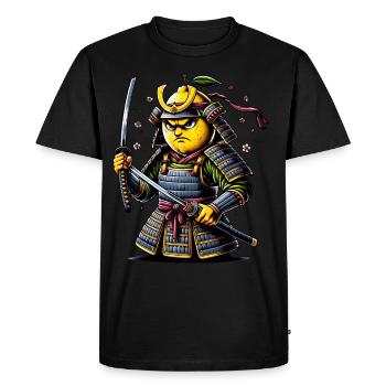 Angry Samurai Lemon Warrior Artwork - Men's Premium Organic T-Shirt - black - Front - Nico (187cm)