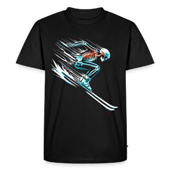Skeleton Skier Action Design - Men's Premium Organic T-Shirt - black - Front - Nico (187cm)