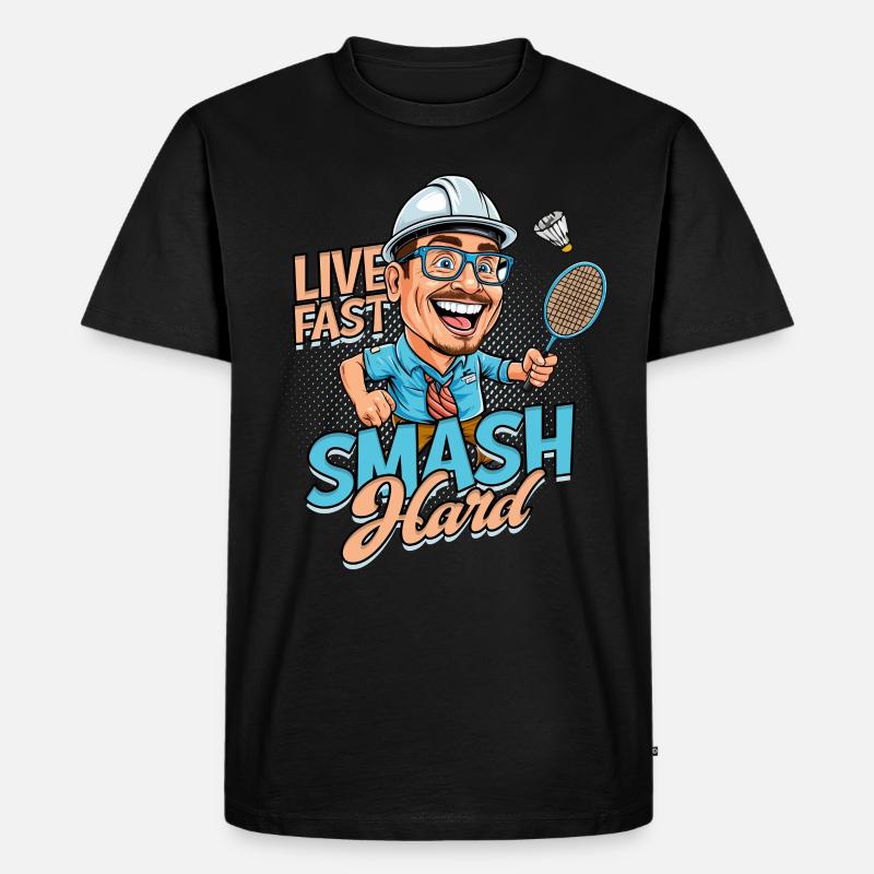 Badminton - Männer Premium Bio T-Shirt - Schwarz