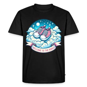 Bienvenue dans le monde Chaussures Bébé Heaven - T-shirt Premium bio Homme - noir - Devant - Nico (187cm)