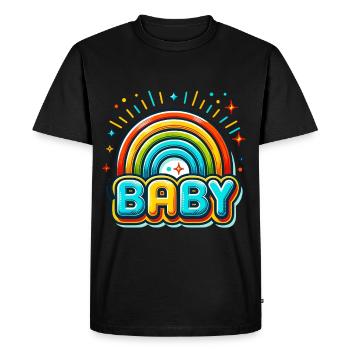 Conception de bébé arc-en-ciel coloré pour la joie - T-shirt Premium bio Homme - noir - Devant - Nico (187cm)