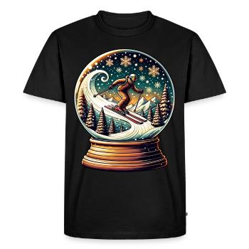 Le monde fascinant des sports d’hiver à Schneekugel - T-shirt Premium bio Homme - noir - Devant - Nico (187cm)