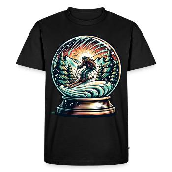 Aventures de ski dans la boule à neige - T-shirt Premium bio Homme - noir - Devant - Nico (187cm)
