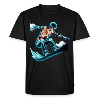 Skeleton Snowboarder Adventure - T-shirt Premium bio Homme - noir - Devant - Nico (187cm)