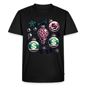 Christmas Money Rain Decor - Men's Premium Organic T-Shirt - black - Front - Nico (187cm)