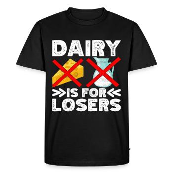 Lactose intolerance Lactose intolerant - Men's Premium Organic T-Shirt - black - Front - Nico (187cm)