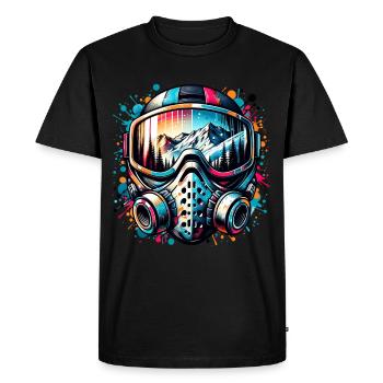 Masque de ski d’aventure avec paysage de montagne - T-shirt Premium bio Homme - noir - Devant - Nico (187cm)