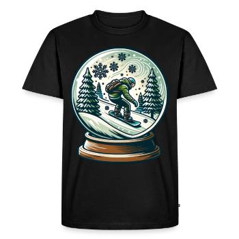 Winter Adventure Snow Globe Design - Men's Premium Organic T-Shirt - black - Front - Nico (187cm)