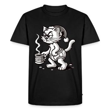 Amateur de café de Noël - T-shirt Premium bio Homme - noir - Devant - Nico (187cm)