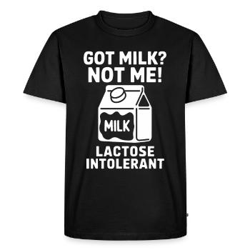 Lactose intolerance Lactose intolerant - Men's Premium Organic T-Shirt - black - Front - Nico (187cm)