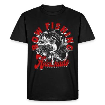 Bogenfischer Aficionado de la pêche à l’arc - T-shirt Premium bio Homme - noir - Devant - Nico (187cm)