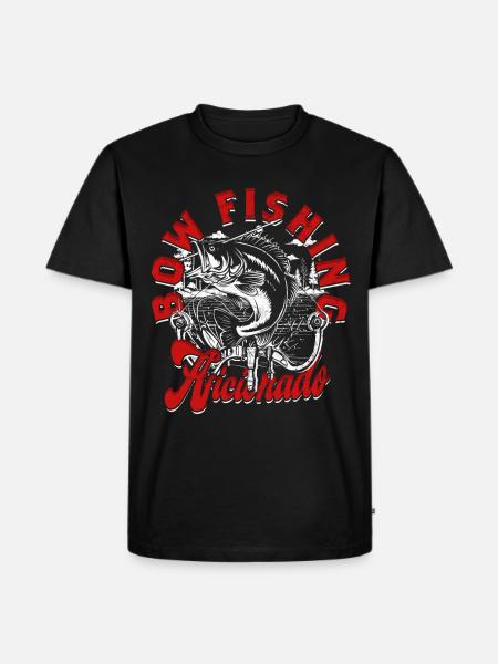 Bogenfischer Bow Fishing Aficionado - Männer Premium Bio T-Shirt - Schwarz