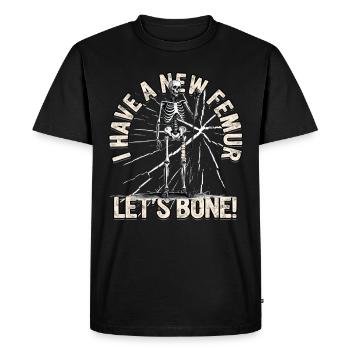 Leg fracture Broken thigh - Men's Premium Organic T-Shirt - black - Front - Nico (187cm)