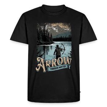 Pêche à l’arc Flèche de pêche à l’arc à travers l’eau - T-shirt Premium bio Homme - noir - Devant - Nico (187cm)