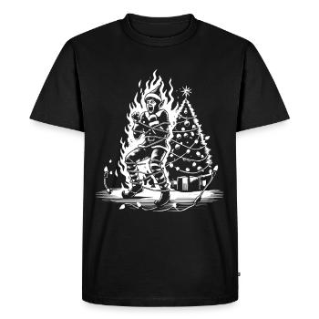 Christmas Elf On Fire With Sarcastic - Men's Premium Organic T-Shirt - black - Front - Nico (187cm)