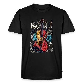 Viola Viola Violist Retro Art Art - Men's Premium Organic T-Shirt - black - Front - Nico (187cm)