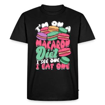 Macaron Macaron Boulanger Pâtissier - T-shirt Premium bio Homme - noir - Devant - Nico (187cm)