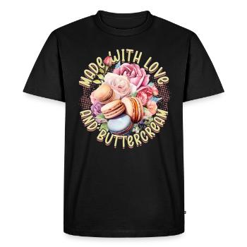 Macaron Macaron Boulanger Pâtissier - T-shirt Premium bio Homme - noir - Devant - Nico (187cm)
