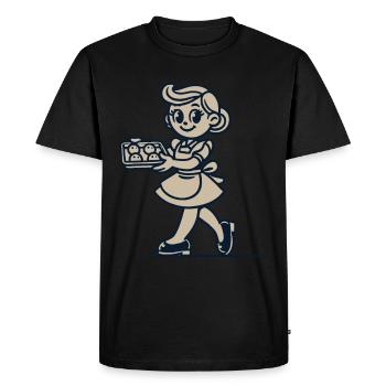 Cuisinier joyeux avec des biscuits - T-shirt Premium bio Homme - noir - Devant - Nico (187cm)