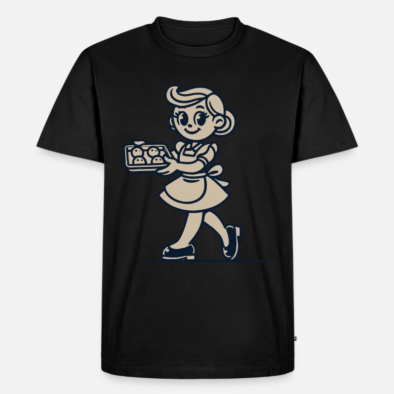 Cuisinier joyeux avec des biscuits - T-shirt Premium bio Homme - noir