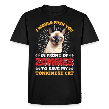 Chat tonkinois - T-shirt Premium bio Homme - noir - Devant - Nico (187cm)