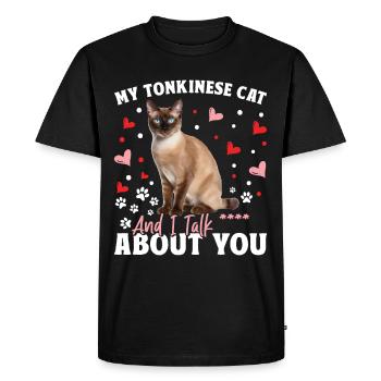 Chat tonkinois - T-shirt Premium bio Homme - noir - Devant - Nico (187cm)