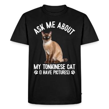 Chat tonkinois - T-shirt Premium bio Homme - noir - Devant - Nico (187cm)