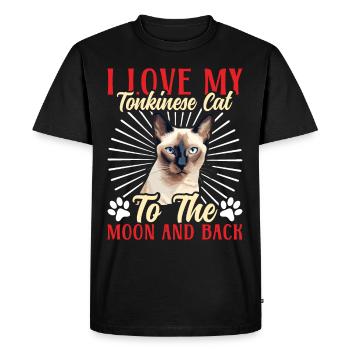 Chat tonkinois - T-shirt Premium bio Homme - noir - Devant - Nico (187cm)