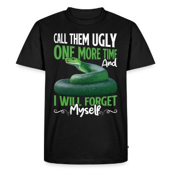 Green Tree Python - Men's Premium Organic T-Shirt - black - Front - Nico (187cm)