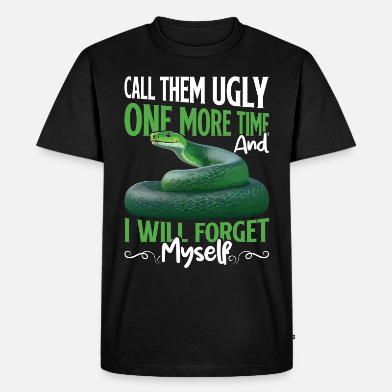 Green Tree Python - Männer Premium Bio T-Shirt - Schwarz