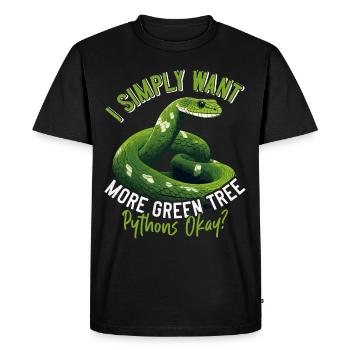 Green Tree Python - Men's Premium Organic T-Shirt - black - Front - Nico (187cm)