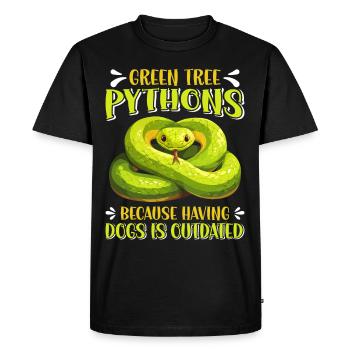 Green Tree Python - Men's Premium Organic T-Shirt - black - Front - Nico (187cm)