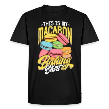 Macaron Macaron Boulanger Pâtissier - T-shirt Premium bio Homme - noir - Devant - Nico (187cm)