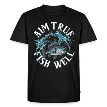 Pêche à l’arc Pêche à l’arc Viser bien poisson - T-shirt Premium bio Homme - noir - Devant - Nico (187cm)