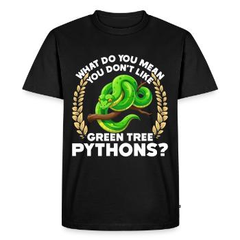Green Tree Python - Men's Premium Organic T-Shirt - black - Front - Nico (187cm)