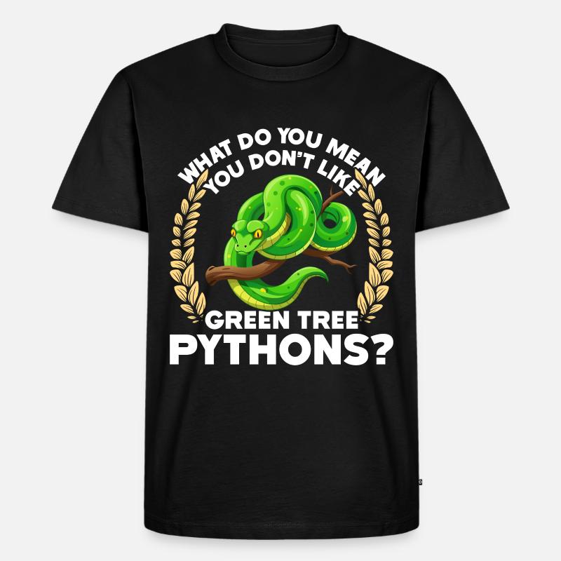 Green Tree Python - Männer Premium Bio T-Shirt - Schwarz