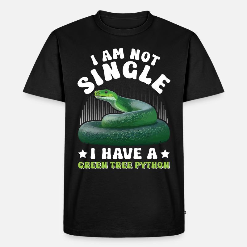 Green Tree Python - Männer Premium Bio T-Shirt - Schwarz